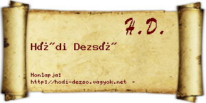 Hódi Dezső névjegykártya